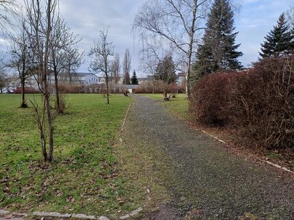 Parkwege und Strauchstrukturen; Östlicher Park nahe Wohnbebauung Döhnerstraße