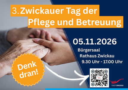 Save-the-date-Karte zum 3. Zwickauer Tag der Pflege und Betreuung 2026