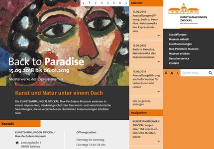 Screenshot der Internetseiten