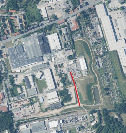 Luftbild mit Bauabschnitt