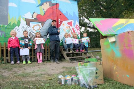 Vorderansicht Bauwagen