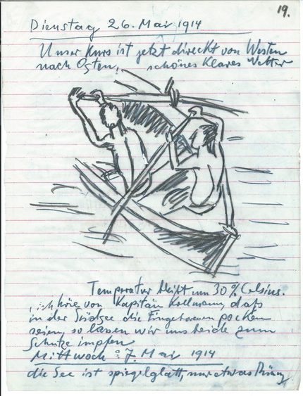 270616_Max Pechstein, aus dem Reisetagebuch, Mai 1914, Privatbesitz.jpg