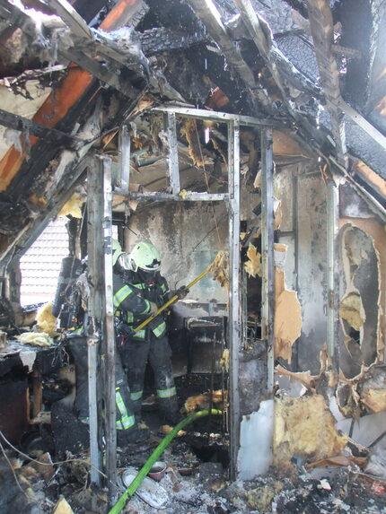 Ausgebrannter Dachstuhl