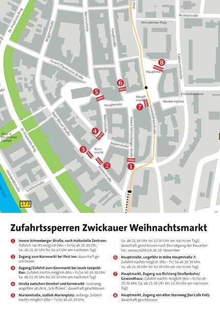 Karte mit Zufahrtssperren