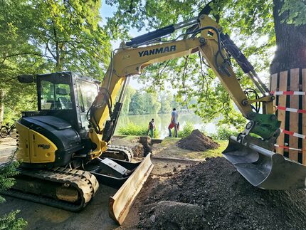 Arbeiten im Bereich der Schwanenteich-Fontaine haben begonnen