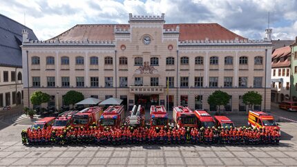Jugendfeuerwehr auf dem Hauptmarkt