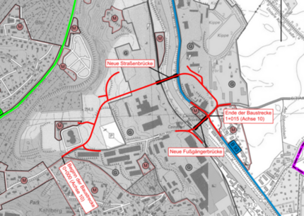 geplanter Trassenverlauf Cainsodrfer Brücke