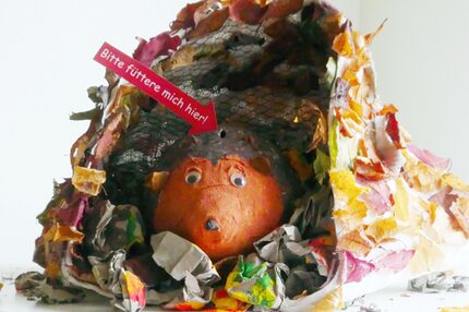 Die mit den Kindern gebastelte Spendenbox