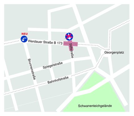 veränderte Verkehrsführung Stiftstraße
